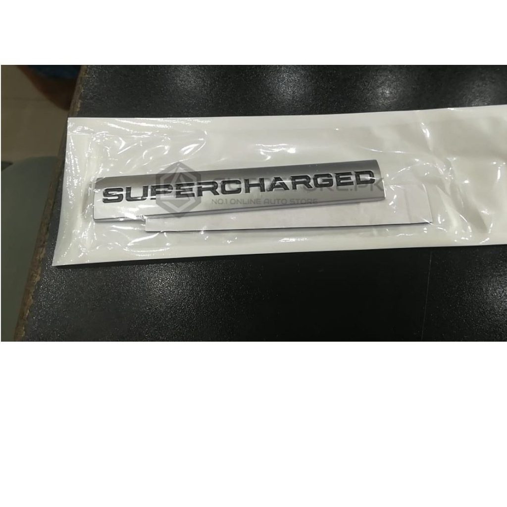 Supercharged Logo Silver - Autostore.pk